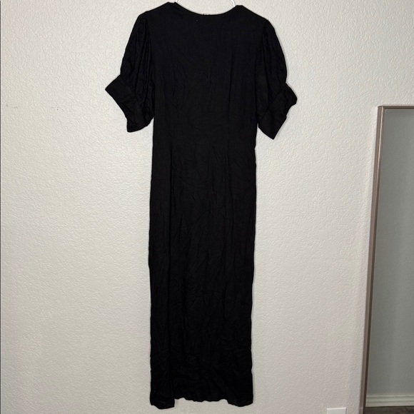 Free People Vintage Summer Ruched Button Midi Dress - Picture 7 of 9